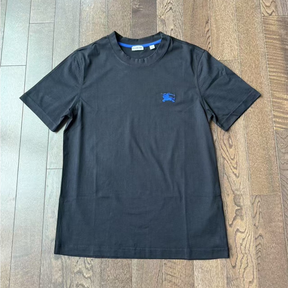 Men's Black T-Shirt with Blue Logo